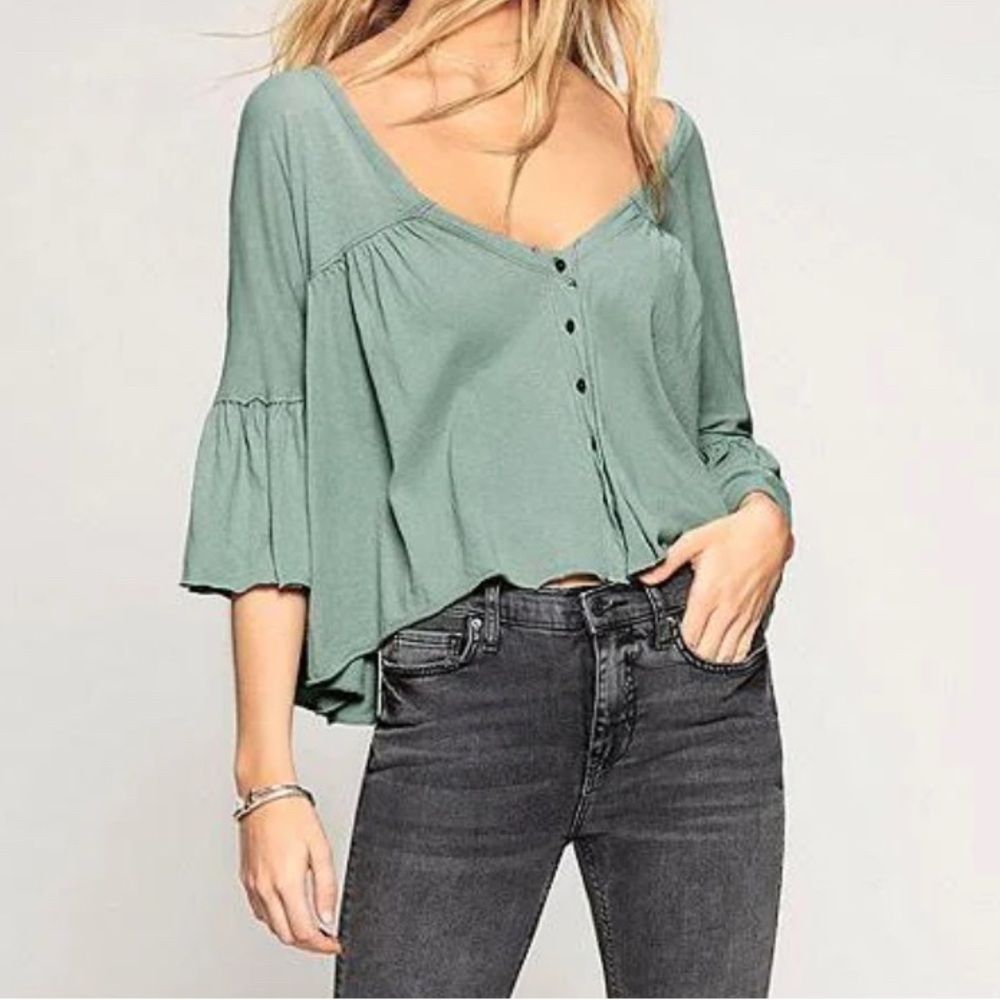 Free People Moss Sweet Little Tee Top
